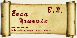 Bosa Monović vizit kartica